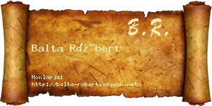 Balta Róbert névjegykártya